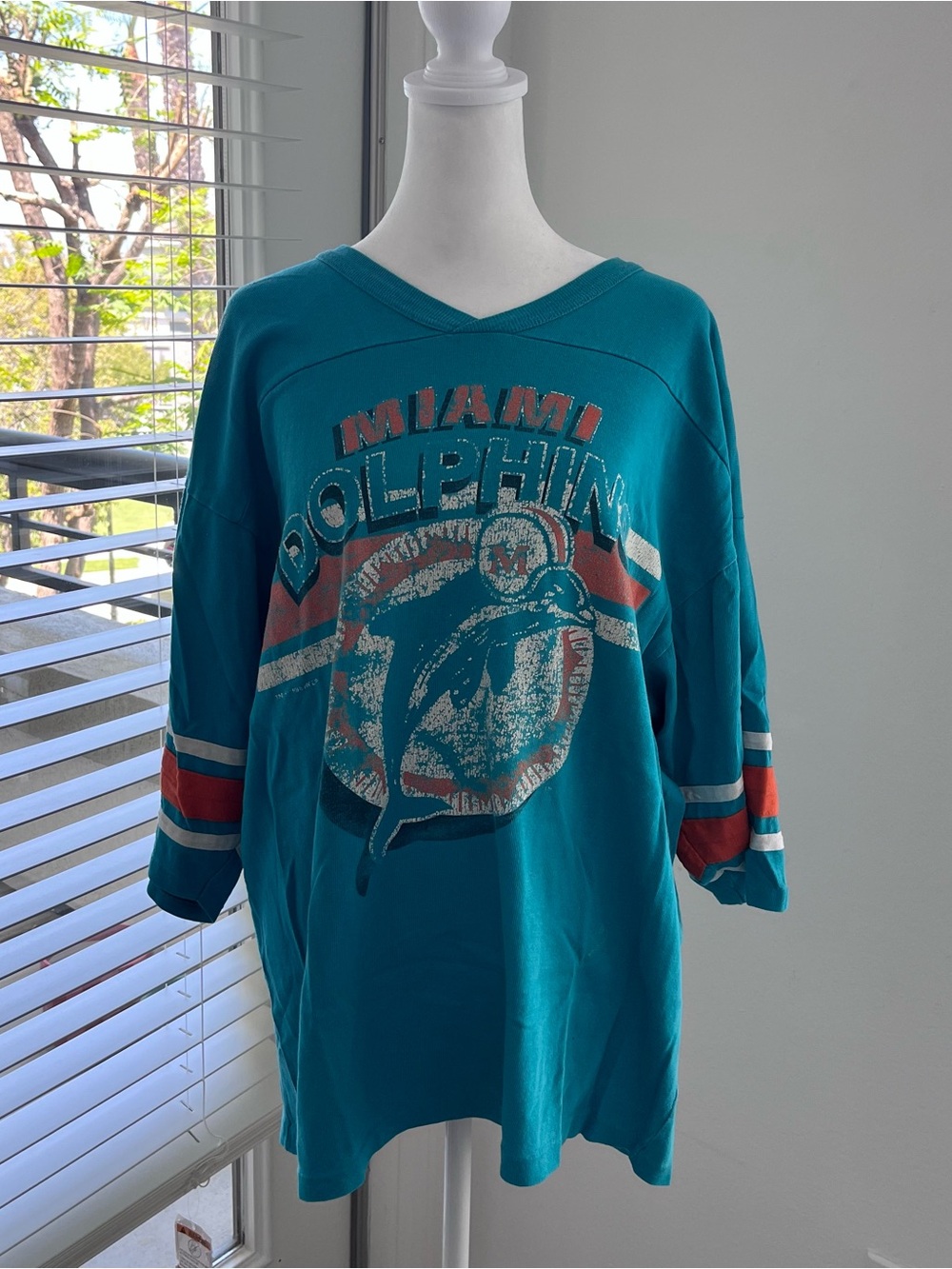 Miami Dolphins Teal Graphic Football Tee